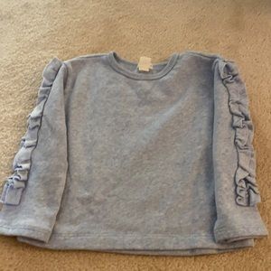 Light blue Jcrew sweatshirt with ruffles